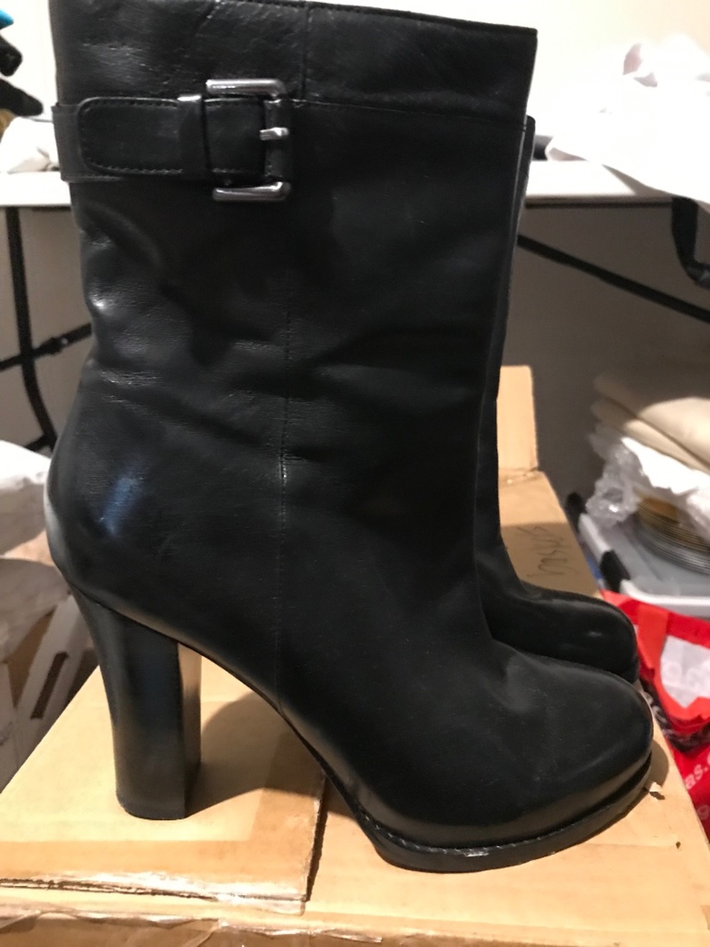 Italian leather booties